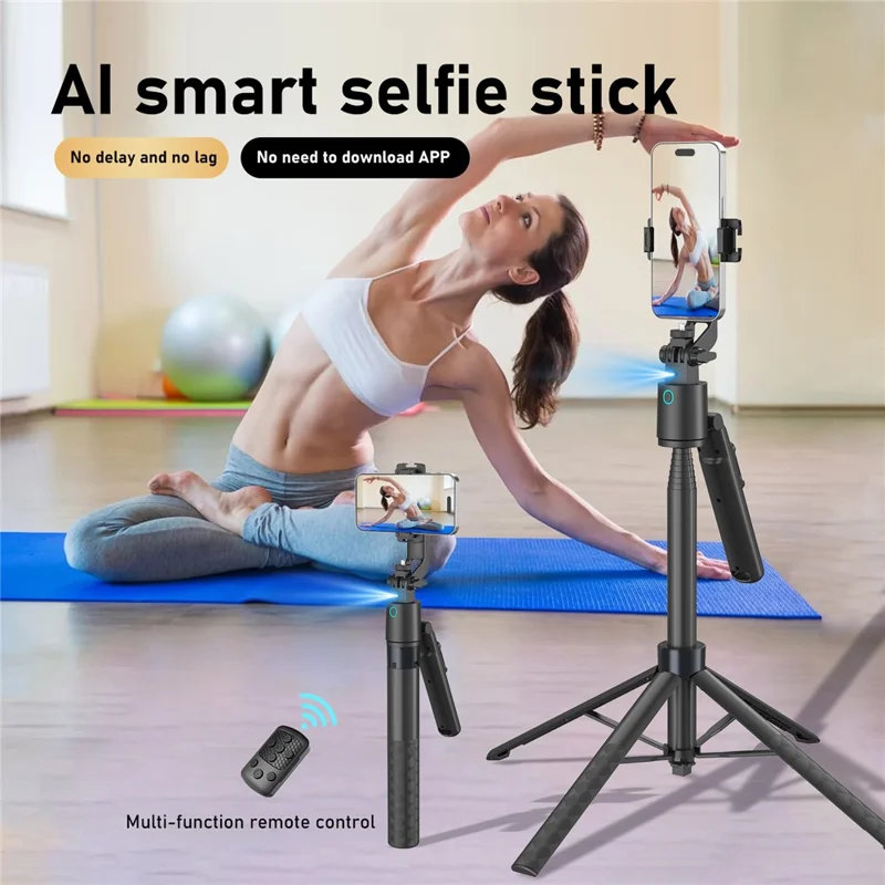 Q16 Smart AI Gimbal Selfie Stick Auto Tracking Face Follow 360 Degree Rotation Anti-shake Stabilizer