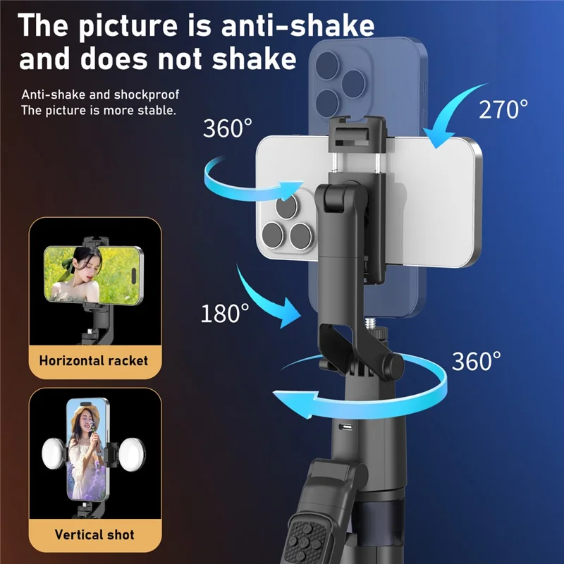Q16 Smart AI Gimbal Selfie Stick Auto Tracking Face Follow 360 Degree Rotation Anti-shake Stabilizer