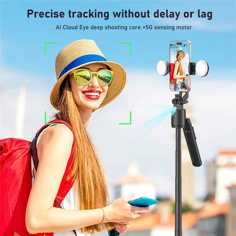 Q16 Smart AI Gimbal Selfie Stick Auto Tracking Face Follow 360 Degree Rotation Anti-shake Stabilizer