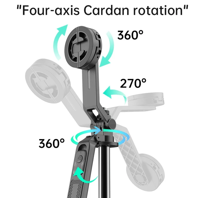 K06 Magnetic Selfie Stick with 2Pcs Fill Lights Bluetooth-compatible Tripod Stand Extendable Phone Holder for Photography