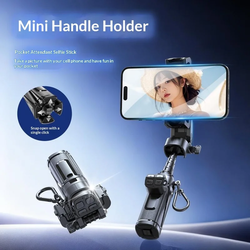 P25Y Mini Portable Selfie Stick Bluetooth-compatible Remote Tripod Stand Extendable Desktop Phone Holder - Black