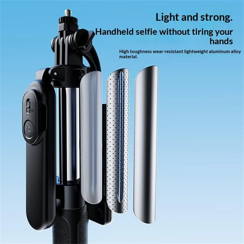 X2 Bluetooth-compatible Selfie Stick Tripod with Remote Control & 2Pcs Fill Lights 1.3m Extendable 4-Axis Stabilization Phone Holder for Live Streaming - Black