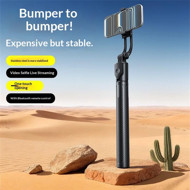X5SE Selfie-Stick Stativ 1,7 m Verlängerung Bluetooth-fähige Fernbedienung Tragbarer Live-Streaming-Handyhalter – Schwarz