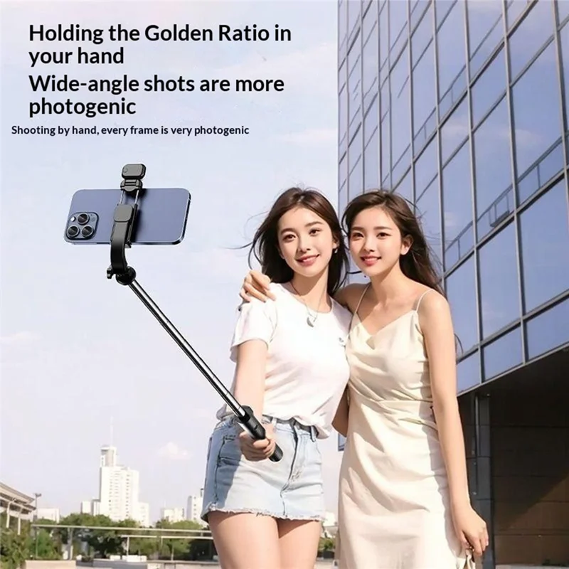 S6 Bluetooth-compatible Selfie Stick 3-Axis Stabilization 1.7m Extendable Tripod Phone Holder with Remote Control for Photography Live Streaming - Black