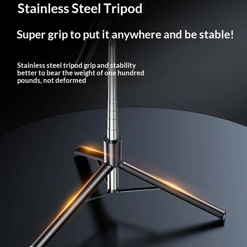 S7 Portable Bluetooth-compatible Remote Control Selfie Stick 1.7m Extendable Tripod Stand 4-Axis Anti-Shake Gimbal Phone Holder for Live Streaming Photography - Black