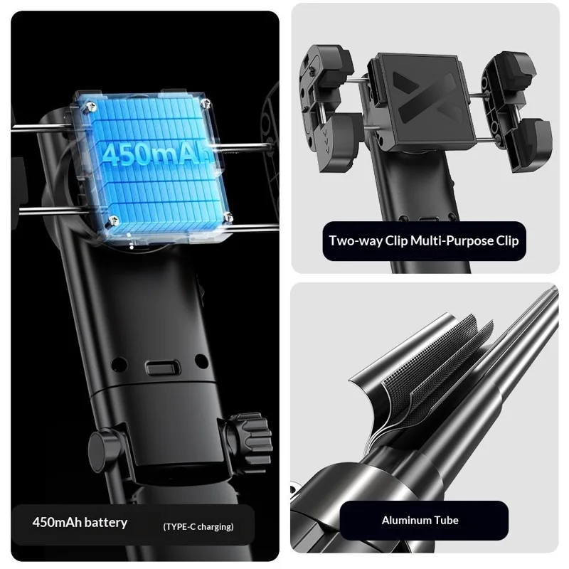 Q54 AI Gimbal Selfie Stick with Face Tracking Magnetic RGB Fill Light Extendable Phone Tripod Stand for Live Streaming