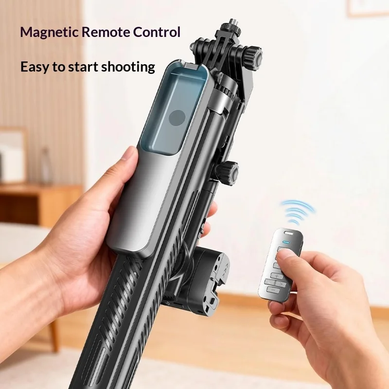 Q54 AI Gimbal Selfie Stick with Face Tracking Magnetic RGB Fill Light Extendable Phone Tripod Stand for Live Streaming