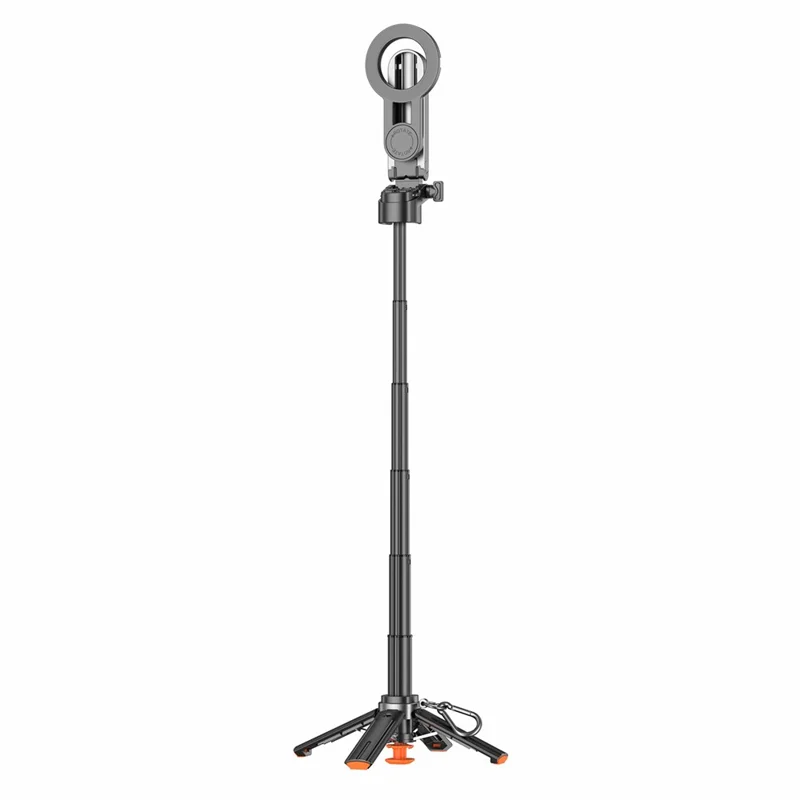 T13Y-C Magnetic Phone Holder Auto Pop-Up Tripod Extendable Selfie Stick with Bluetooth-compatible Remote for Photography - Black