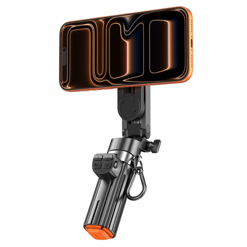 T13Y-C Magnetic Phone Holder Auto Pop-Up Tripod Extendable Selfie Stick with Bluetooth-compatible Remote for Photography - Black