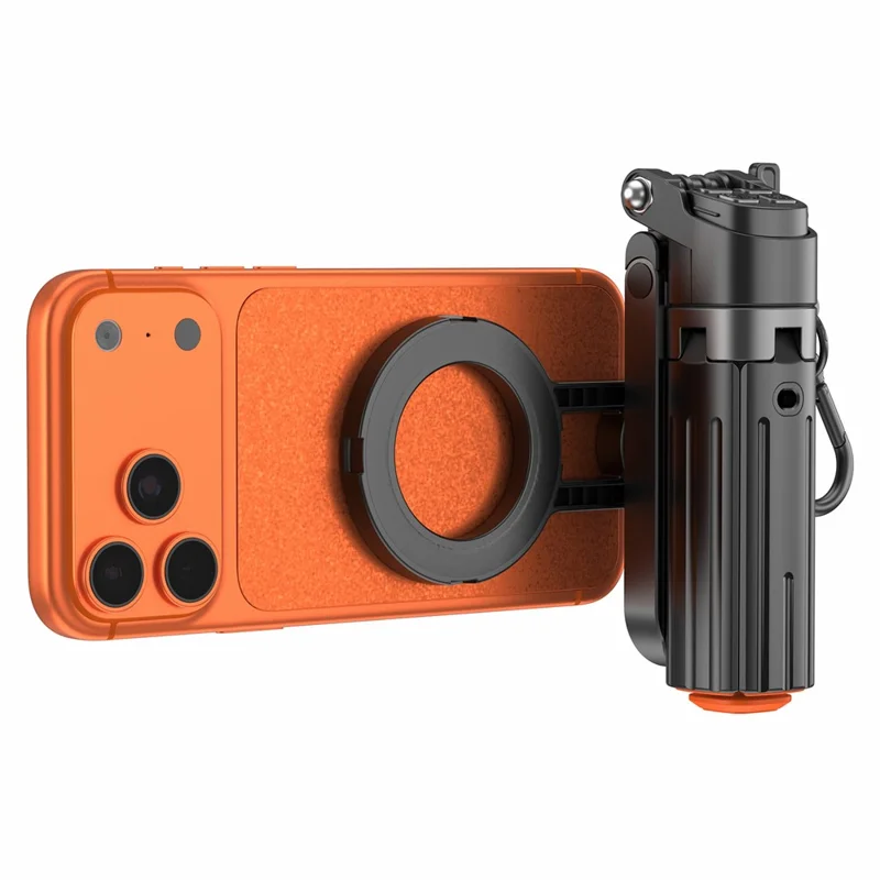 T13Y-C Magnetic Phone Holder Auto Pop-Up Tripod Extendable Selfie Stick with Bluetooth-compatible Remote for Photography - Black