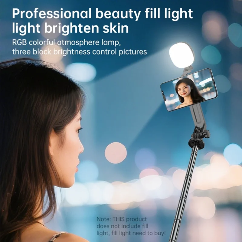 K14 Bluetooth-compatible Selfie Stick Tripod 1.7m Extendable Remote Control Compatible with MagSafe Magnetic Phone Stand for Live Streaming - Black