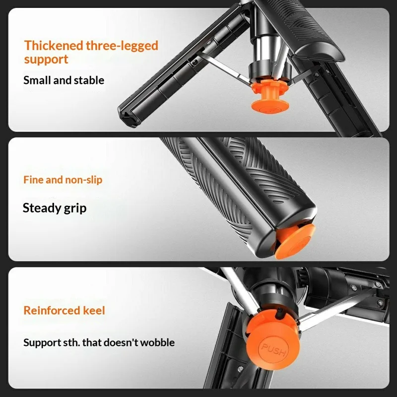 T01S Selfie Stick Tripod 3-in-1 Extendable Bluetooth-compatible Remote Phone Holder Stand for Live Streaming - Black