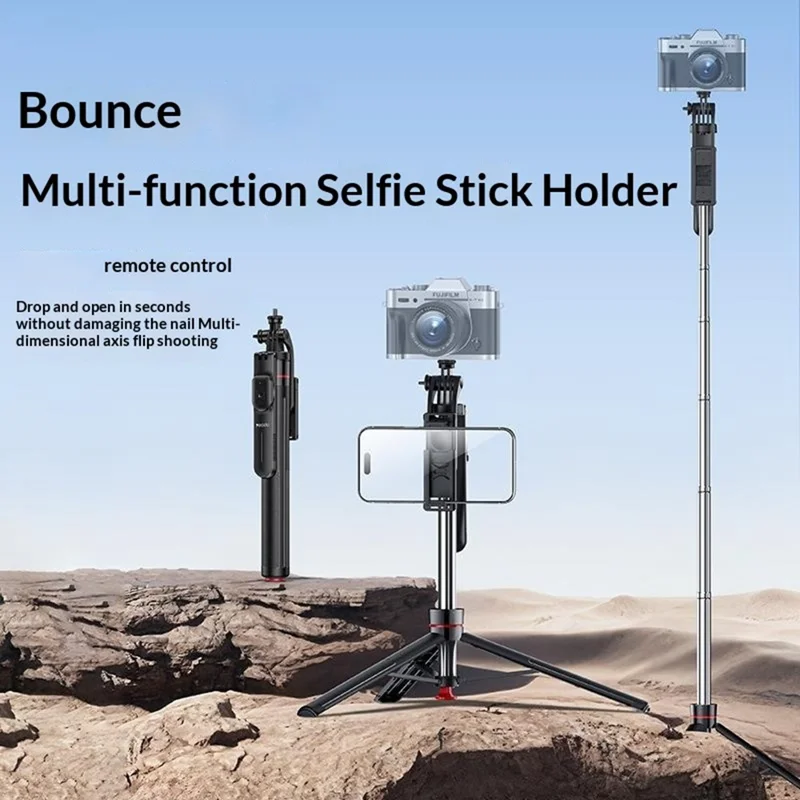 YESIDO SF34 Selfie Stick Tripod 1 / 4 Inch Thread Mount Bluetooth-compatible Remote Control Extendable Holder Stand for Phone Camera - Black