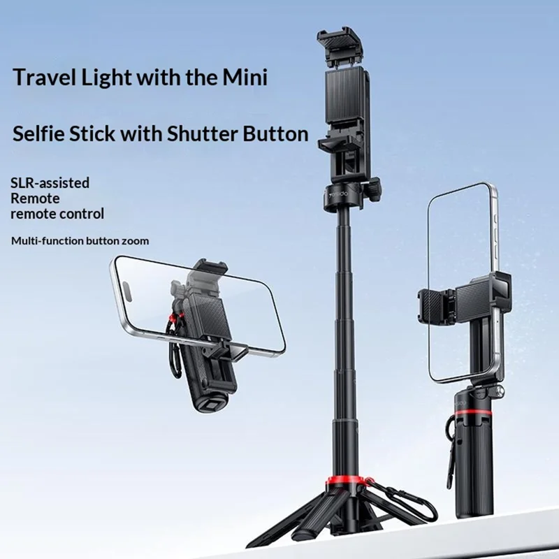 YESIDO SF36 Mini Selfie Stick Bluetooth-compatible Remote Control Portable Tripod Stand - Black