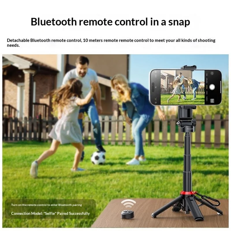 YESIDO SF36 Mini Selfie Stick Bluetooth-compatible Remote Control Portable Tripod Stand - Black