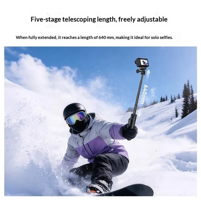 YESIDO SF38 Magnetic Quick-Release Selfie Stick for Insta360 X5 / X4 / X3 / Ace Pro 2 / Ace Pro Remote Control Telescoping Tripod - Black
