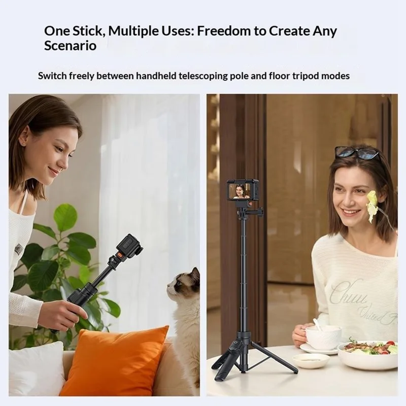 YESIDO SF38 Magnetic Quick-Release Selfie Stick for Insta360 X5 / X4 / X3 / Ace Pro 2 / Ace Pro Remote Control Telescoping Tripod - Black