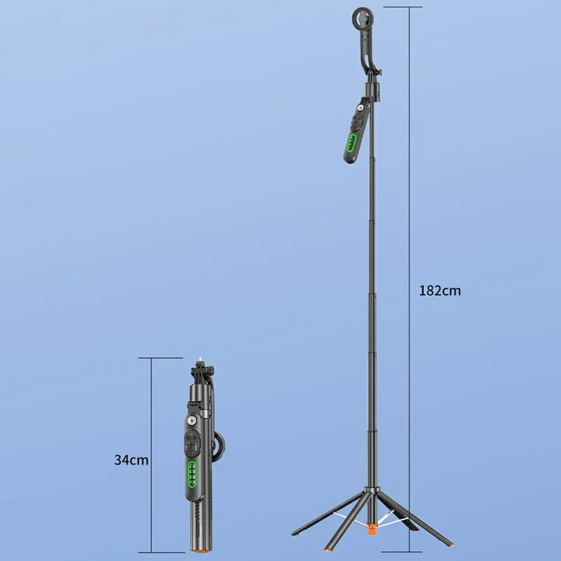 Q625MF 1.82m Extendable Selfie Stick AI Smart Tracking Auto Open Tripod for Smartphone Live Streaming
