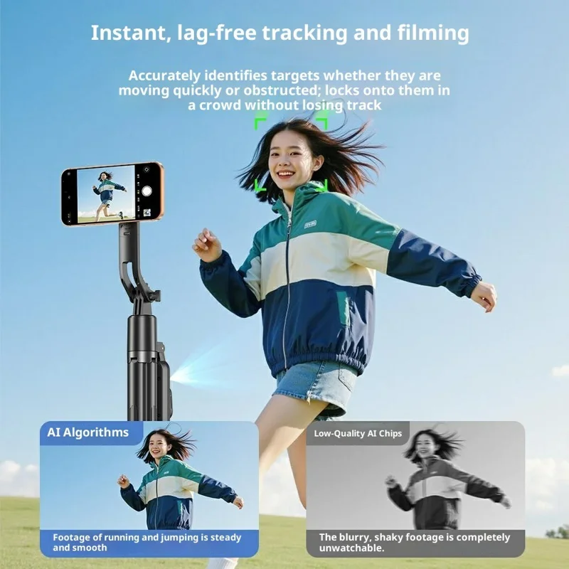 Q625MF 1.82m Extendable Selfie Stick AI Smart Tracking Auto Open Tripod for Smartphone Live Streaming