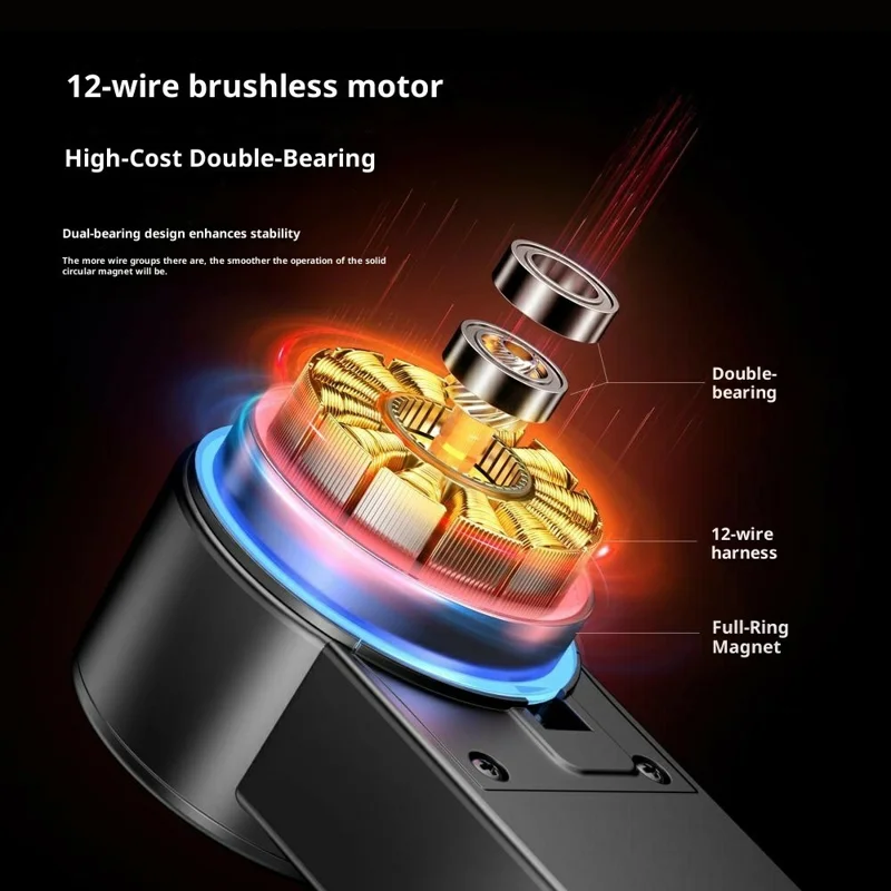 Q41 Single-Axis Selfie Stick Tripod Stabilizer with Fill Light Bluetooth-compatible Remote for Smartphone - Black