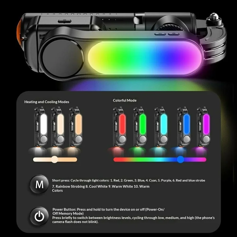 Q43 AI Image Stabilization Selfie Stick Phone Gimbal Stabilizer with RGB Fill Light, Tripod, Remote Control - Black