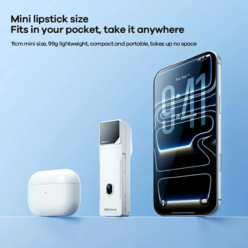 REMAX P80i Multi-Function Travel Selfie Stick 4 in 1 Phone Grip Stand for Photography Vlogging - White