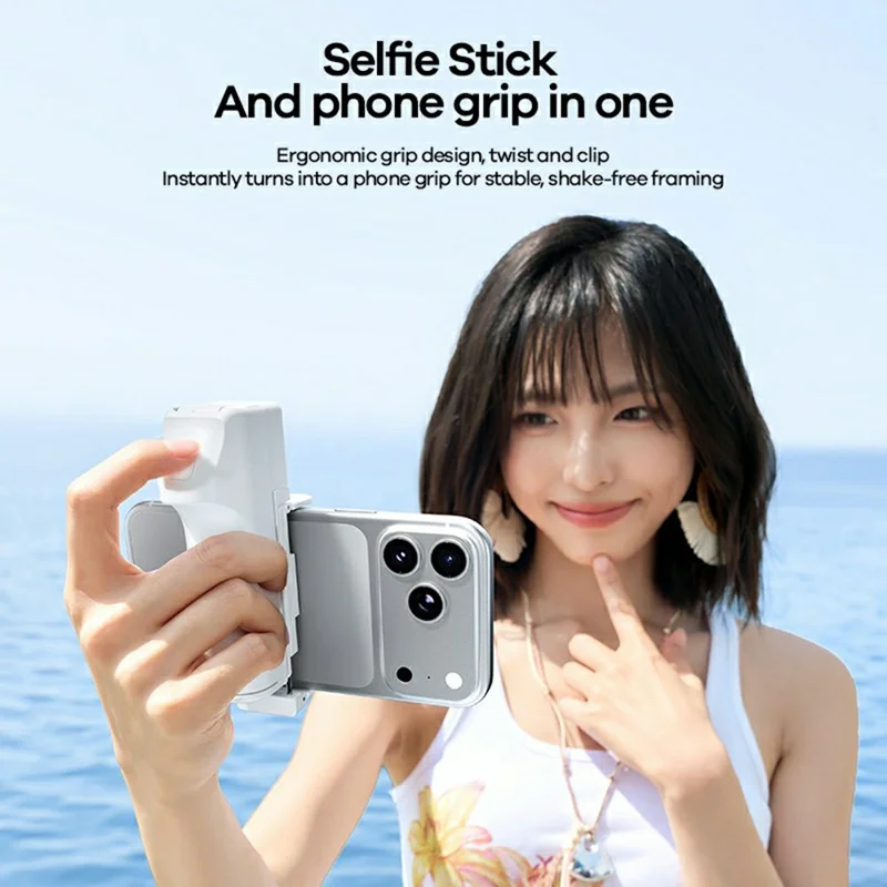 REMAX P80i Multi-Function Travel Selfie Stick 4 in 1 Phone Grip Stand for Photography Vlogging - White