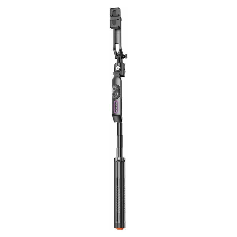 Q13TK Selfie Stick with 2Pcs Square Fill Light 360° Face Tracking Anti-Shake Bluetooth-compatible 5.2 Remote - Black