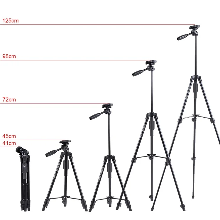 YUNTENG 5208 Professional Tripod Stand with Bluetooth Remote for DSLR SLR Camera Phone