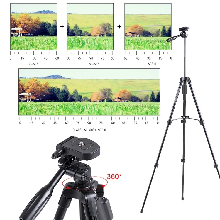 YUNTENG 5208 Professional Tripod Stand with Bluetooth Remote for DSLR SLR Camera Phone