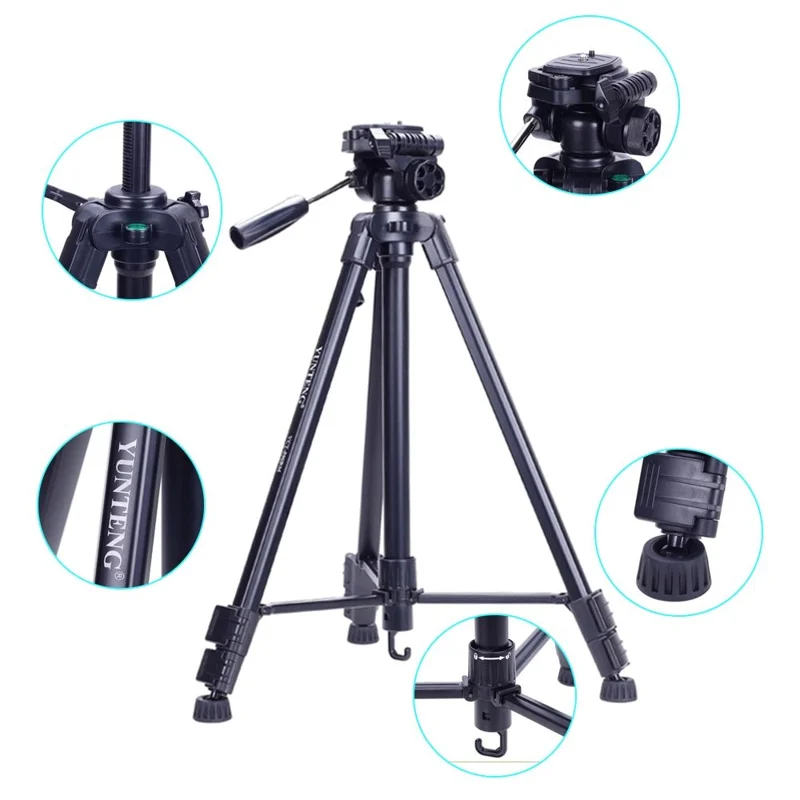 YUNTENG VCT-590 Portable Tripod with Damping Head for Canon Nikon Sony SLR Camera