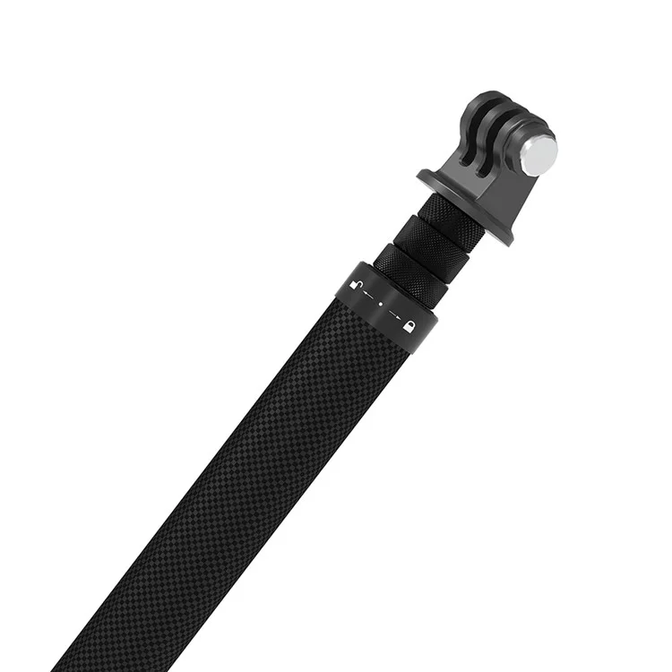 TELESIN TE-MNP-117 1.16m Carbon Fiber Selfie Stick Adjustable Length Monopod with 1/4 Screw Hole for Phone Action Camera