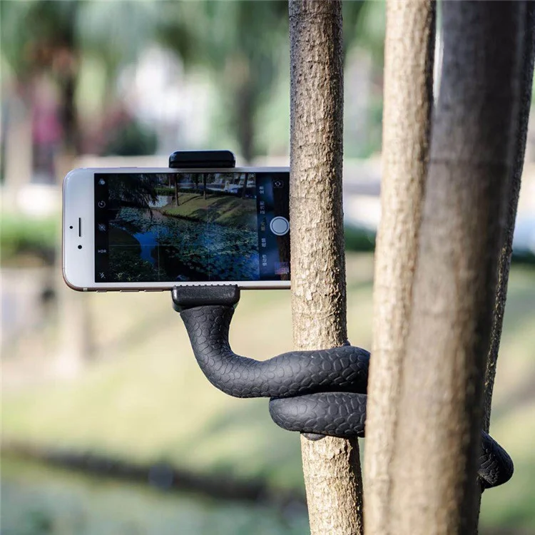CIMAPRO RI-47 Cute Caterpillar Phone Holder Suction Cup Flexible Snake Desktop Outdoor Lazy Mobile Phone Holder Selfie Stick Bracket - Pink
