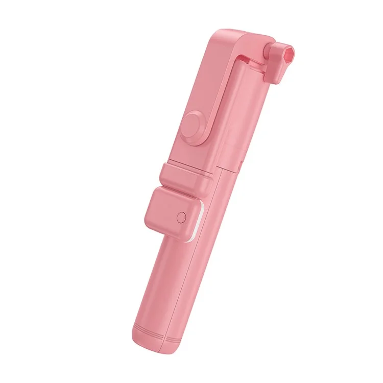 H1S 100cm Retractable Integrated Bluetooth-compatible Tripod Phone Holder Portable Adjustable Selfie Stick with Light - Pink