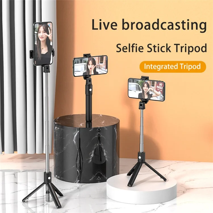 S02 Portátil Bluetooth Control Remoto Teléfono Móvil Tenedor De Teléfono Trípode Streaming En Vivo Extendible Selfie Stick