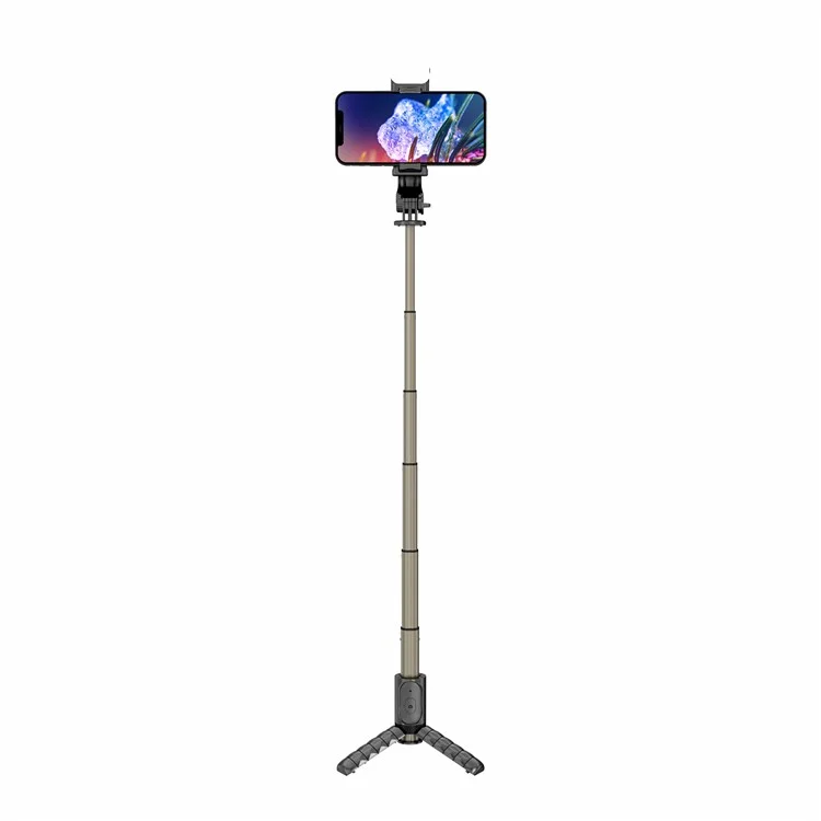 Q10s Portable Bluetooth Control Remoto Totador de Teléfono Trípode Extensible de Aleación de Aluminio Pole en Vivo Selfie Stick Con Luz de Relleno