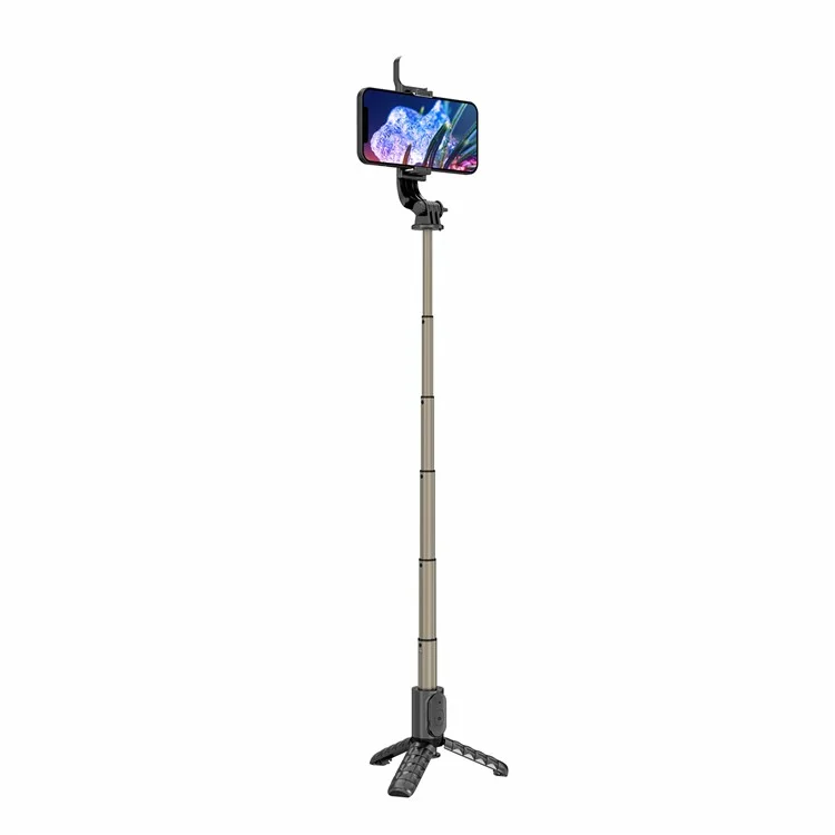 Q10s Portable Bluetooth Control Remoto Totador de Teléfono Trípode Extensible de Aleación de Aluminio Pole en Vivo Selfie Stick Con Luz de Relleno
