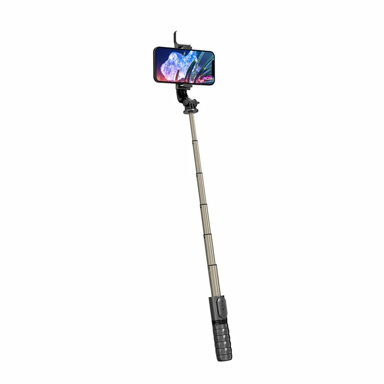 Q10s Portable Bluetooth Control Remoto Totador de Teléfono Trípode Extensible de Aleación de Aluminio Pole en Vivo Selfie Stick Con Luz de Relleno
