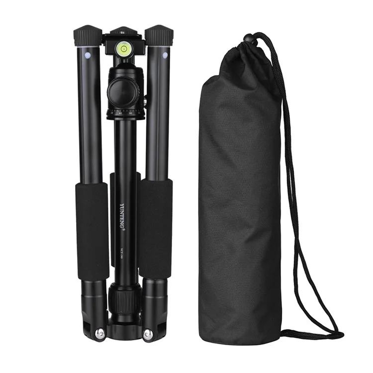 YUNTENG VCT-190 Professional Camera Tripod Stand Portable Monopod with Ball Head 5-Section Adjustable Camera Tripod for SLR ILDC Camcorder DV