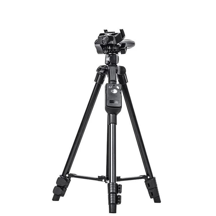 YUNTENG VCT-6208 Portable Aluminum Alloy Tripod Stand Extendable Photography Tripod with Gimbal/Phone Clamp/Bluetooth-compatible Remote Control