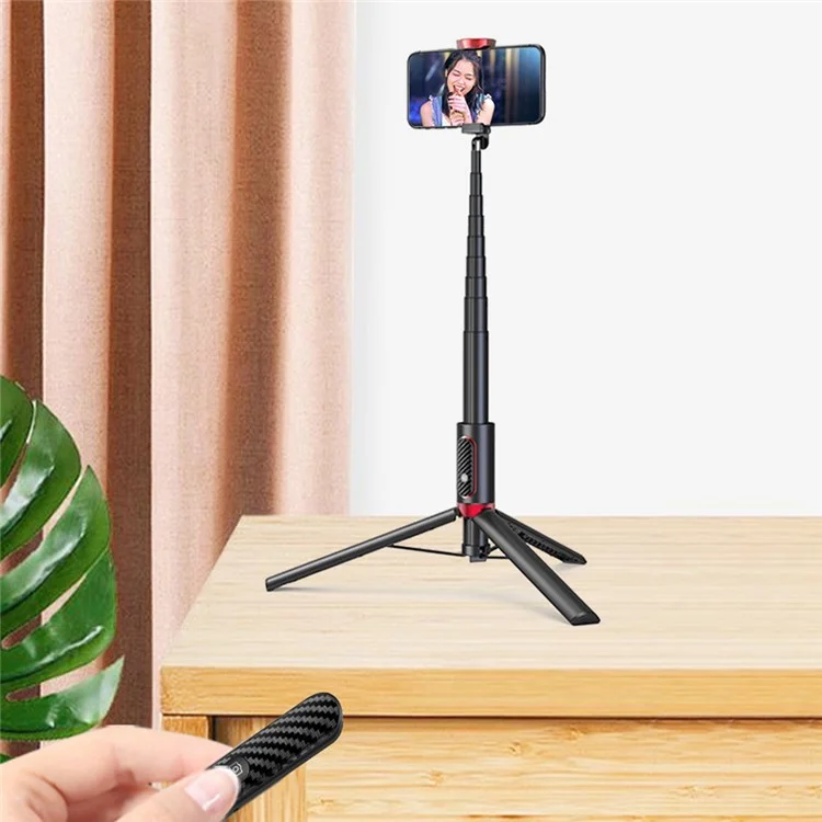 Fomito Xyk-202max 1,5 m Erweitertes Selfie-stick-fernbedienungs-aluminium-legierung Teleskopstativ - Rot