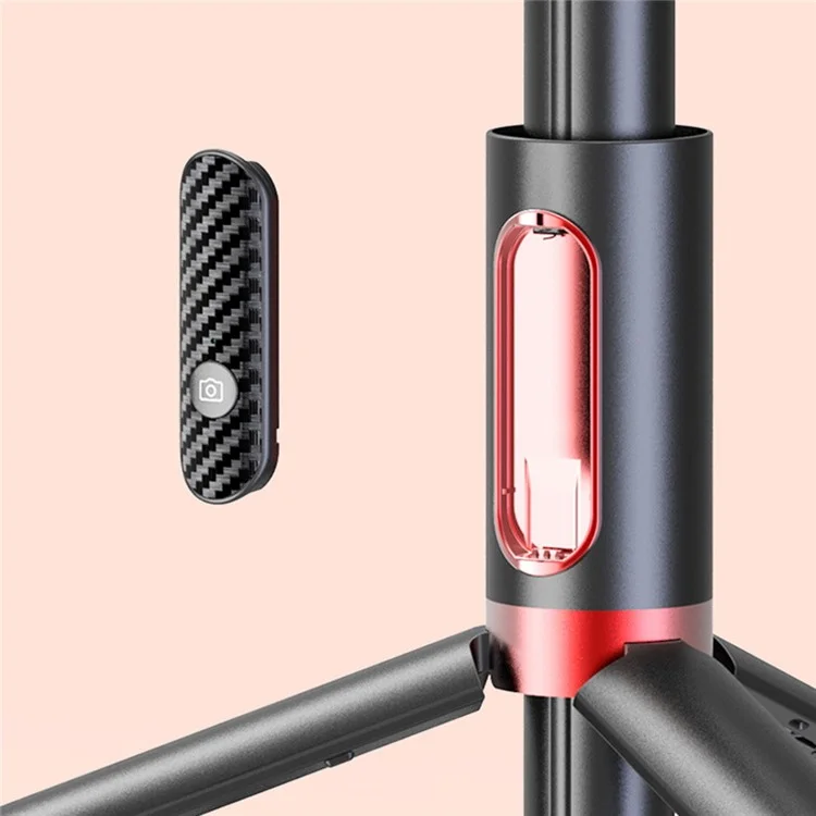 Fomito Xyk-202max 1,5 m Erweitertes Selfie-stick-fernbedienungs-aluminium-legierung Teleskopstativ - Rot
