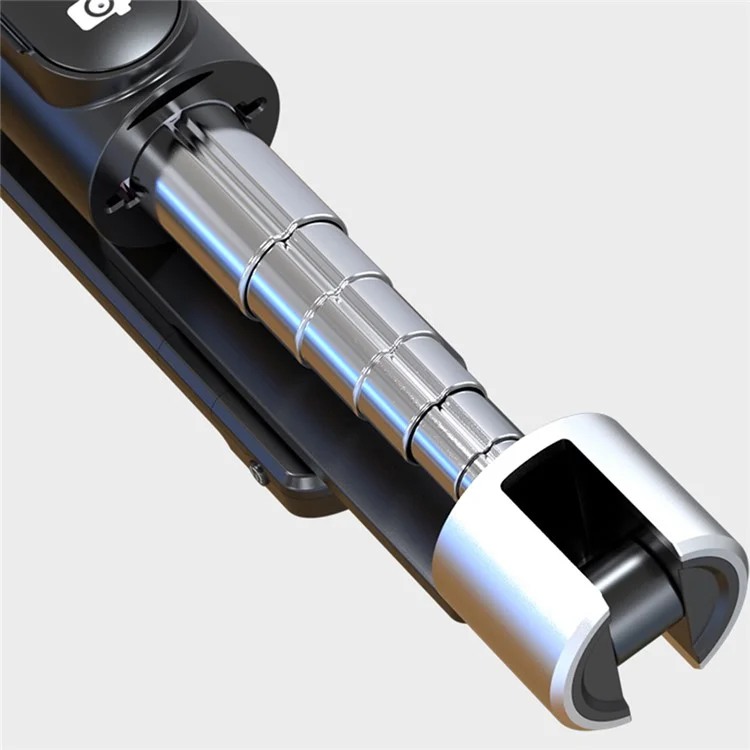 P60pro Selfie Stick Com Controle Remoto Sem Fio Bluetooth Portátil de 1,1m Tripod Stand Com Luz de Preenchimento - Preto