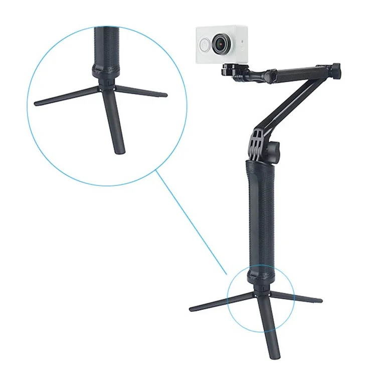 X-119-1 Para a GoPro 3-Way Pólo Dobrável Monopod Camera Tripod Stand Stand Standrable Arm Mount