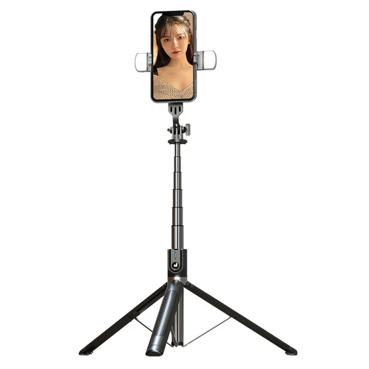 P100D-2 1.8m Aleación De Aluminio Telescópico Selfie Stick Bluetooth Control Remoto Trípode Con Luces De Relleno Dual