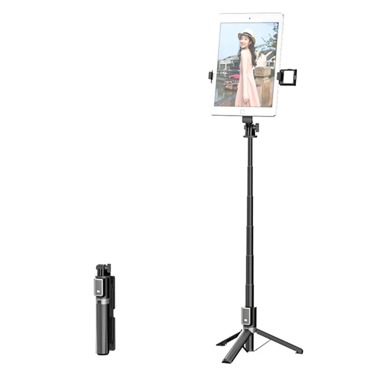 P40L-V1 Stante Trescod 2 in 1 Bluetooth Remote Control Selfie Con Supporto Per Doppio Telefono (luce di Riempimento Singolo)