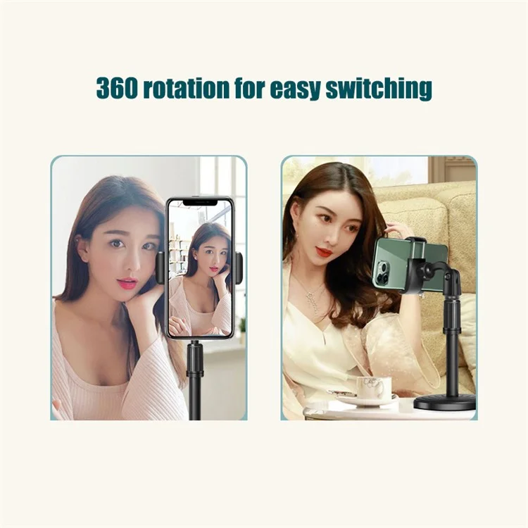 Cellphone Holder Clip Extendable Height Desktop Selfie Photo Video Recording Tripod Mount Stand for iPhone Huawei Xiaomi and More