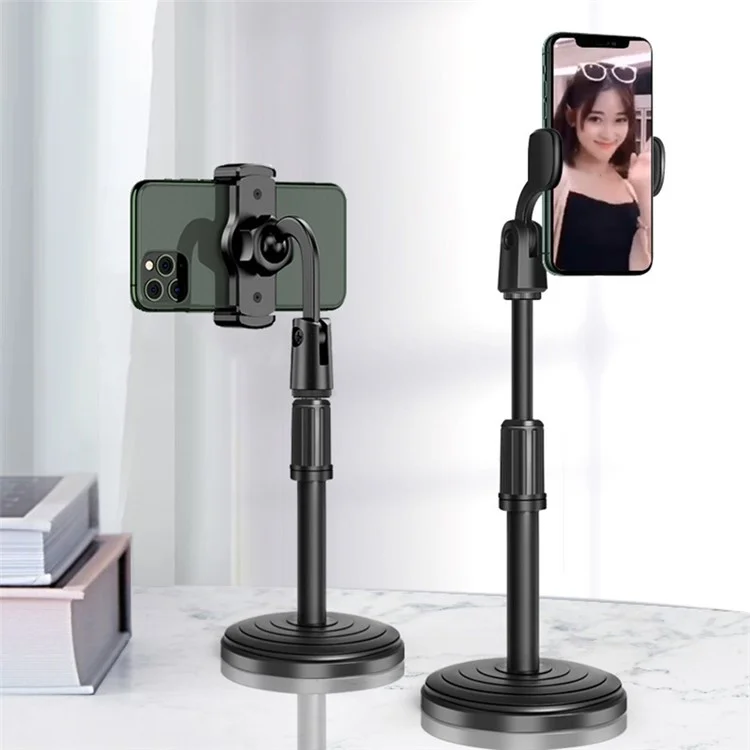 Cellphone Holder Clip Extendable Height Desktop Selfie Photo Video Recording Tripod Mount Stand for iPhone Huawei Xiaomi and More
