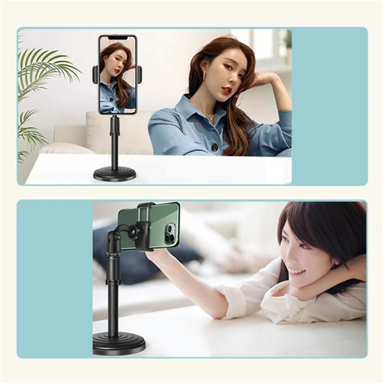 Cellphone Holder Clip Extendable Height Desktop Selfie Photo Video Recording Tripod Mount Stand for iPhone Huawei Xiaomi and More