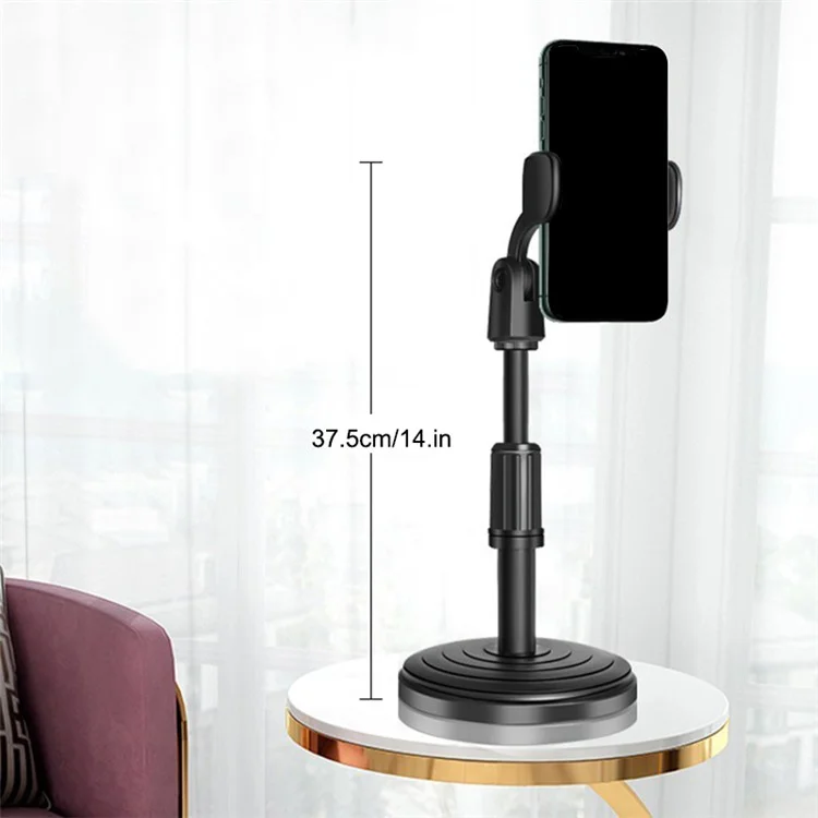Cellphone Holder Clip Extendable Height Desktop Selfie Photo Video Recording Tripod Mount Stand for iPhone Huawei Xiaomi and More